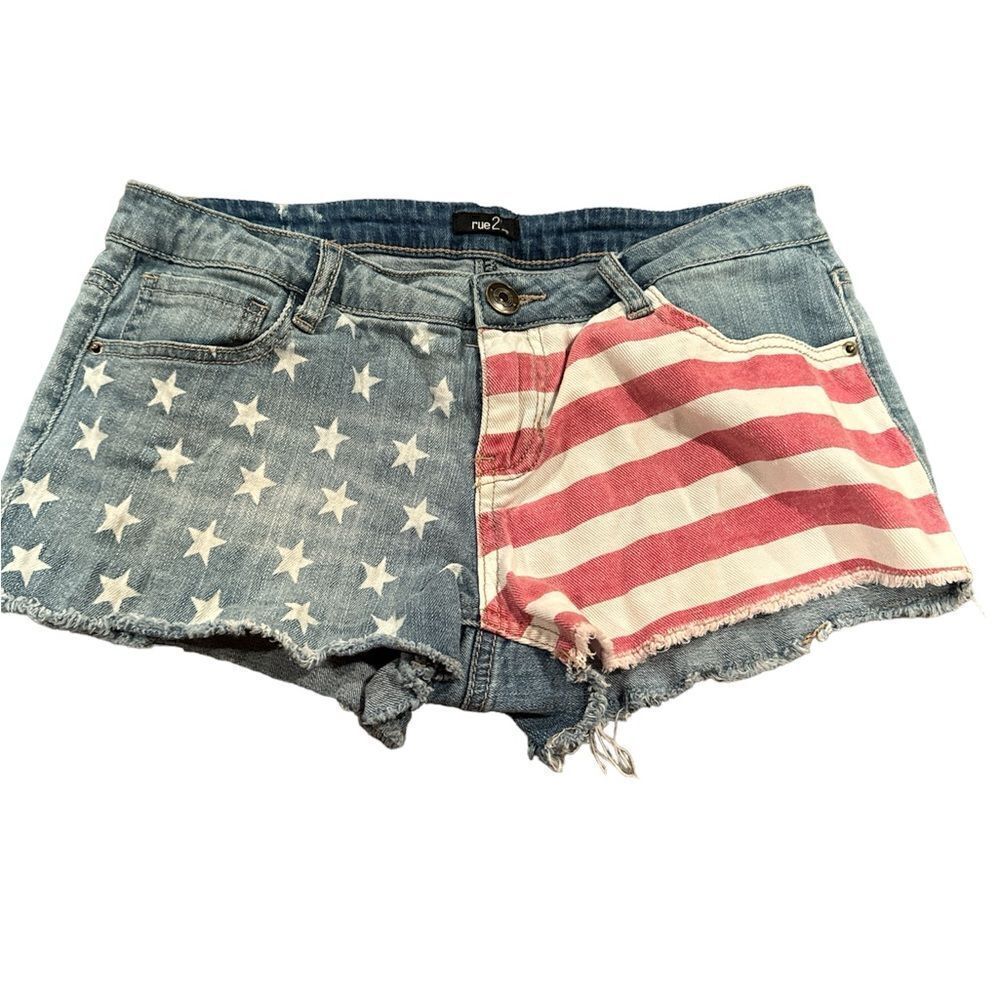Rue21 American Flag Shorts Size 7/8 Distressed